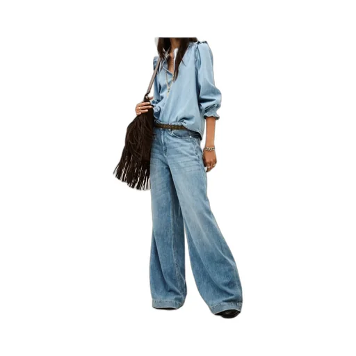 Long-Sleeved Denim Blouse