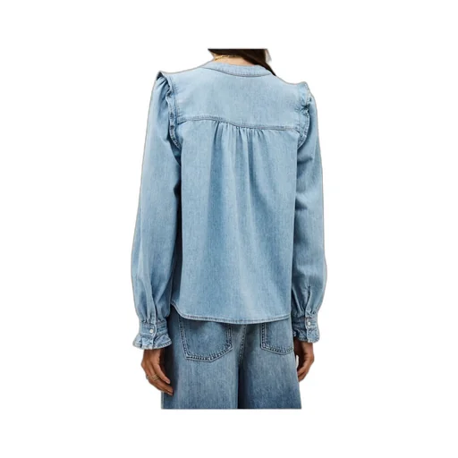 Long-Sleeved Denim Blouse