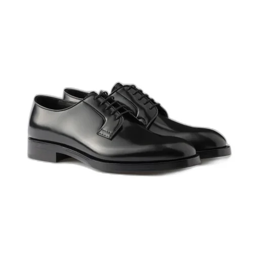 Brushed Leather Lace-Up Shoes
