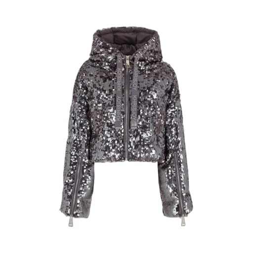 Crop Iconic Milano In Macro Sequins Silver