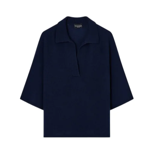 Polo-Neck Short-Sleeve Top