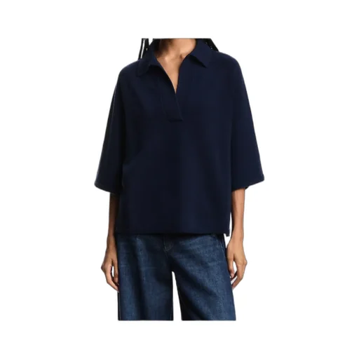 Polo-Neck Short-Sleeve Top