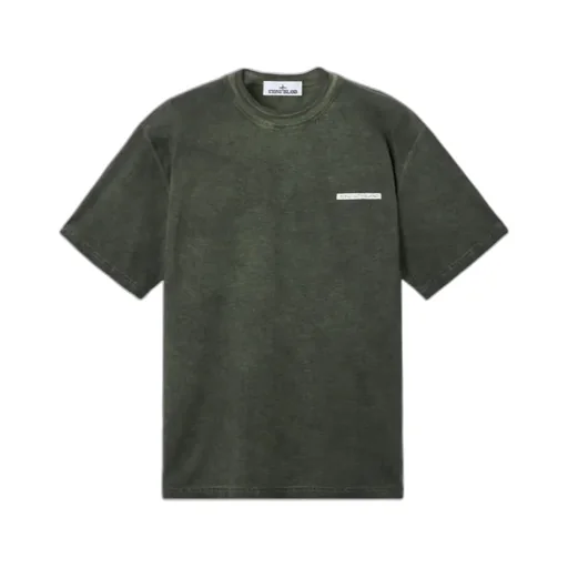 Stone Island Logo Printed Crewneck T-Shirt