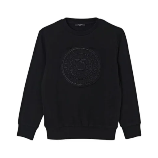 Balmain Kids Logo Embroidered Crewneck Sweatshirt