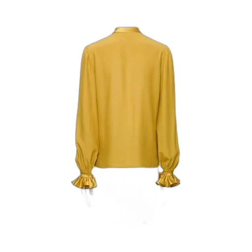 Valentino Ruffled Pleated Long-Sleeved Blouse