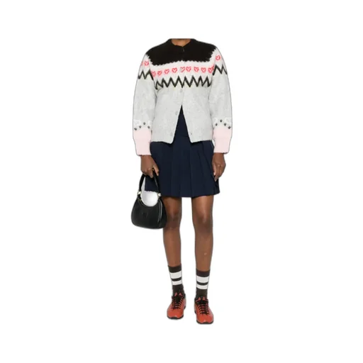 Intarsia Long-Sleeved Cardigan