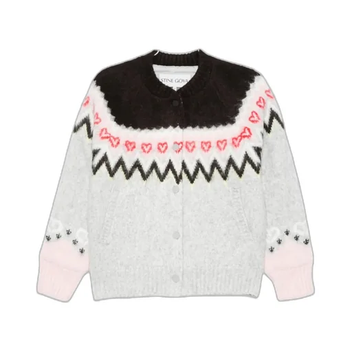 Intarsia Long-Sleeved Cardigan