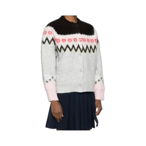 Intarsia Long-Sleeved Cardigan