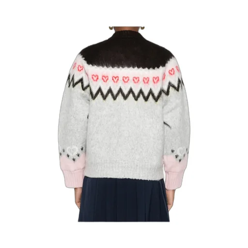 Intarsia Long-Sleeved Cardigan