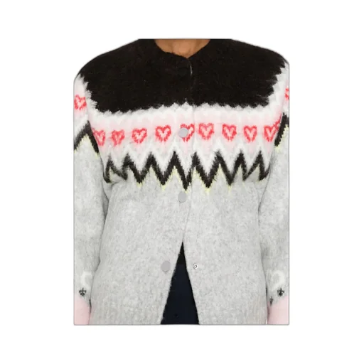 Intarsia Long-Sleeved Cardigan