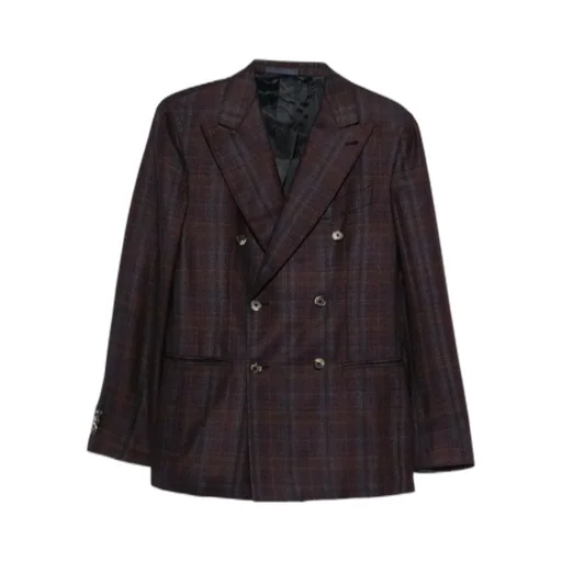 Double-Breasted Checked Jacket