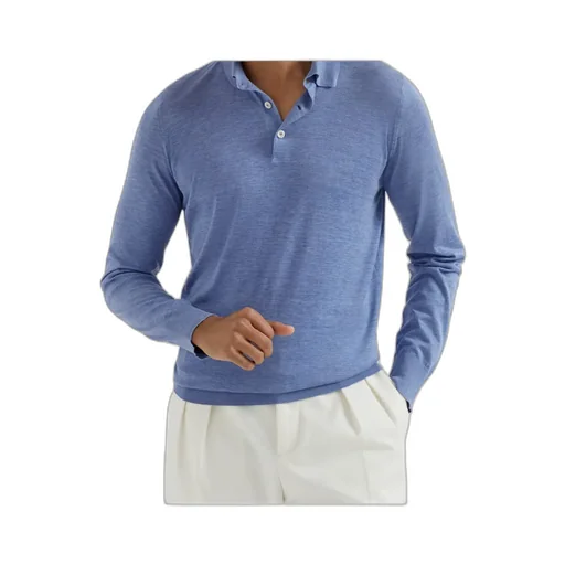 Brunello Cucinelli Long-Sleeved Knitted Polo Shirt