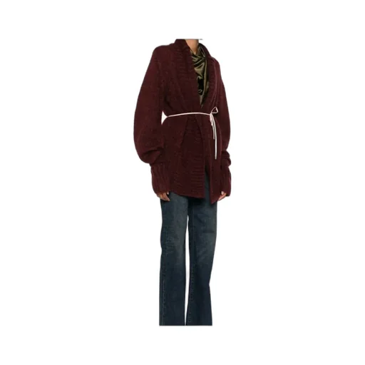 Lace-Up Cardigan Sweater