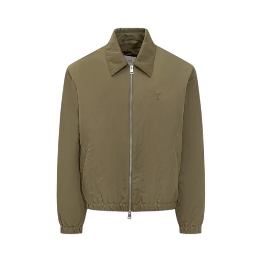 Ami Paris Logo Embossed Zipped Jacket