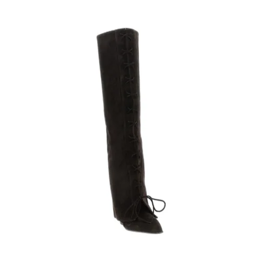 Paris Texas Jane Fold Over Lace-Up Boots