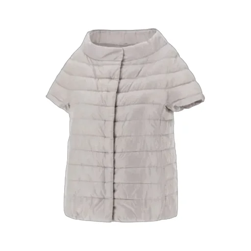 Quilted Short-Sleeved Down Jacket