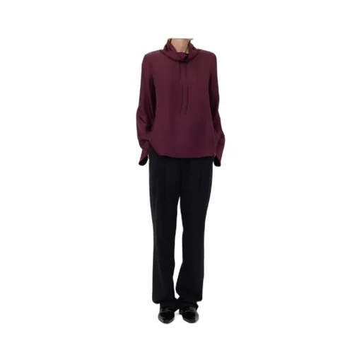 Drawstring-Neck Wide-Sleeve Top