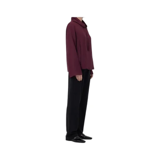 Drawstring-Neck Wide-Sleeve Top