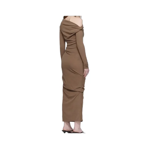 Manahou One-Shoulder Draped Dress