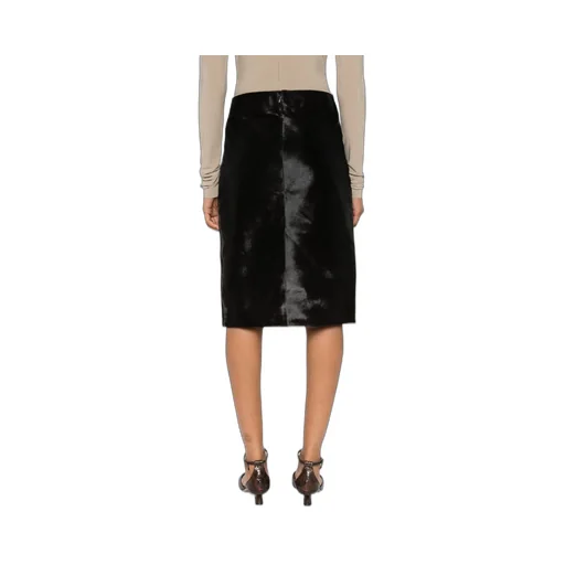 Side-Split Calf-Hair Skirt