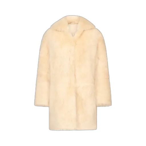 Ruben Spread-Collar Lamb-Fur Coat