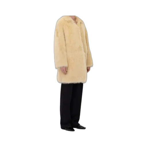 Ruben Spread-Collar Lamb-Fur Coat