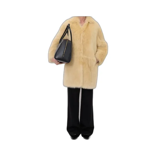 Ruben Spread-Collar Lamb-Fur Coat