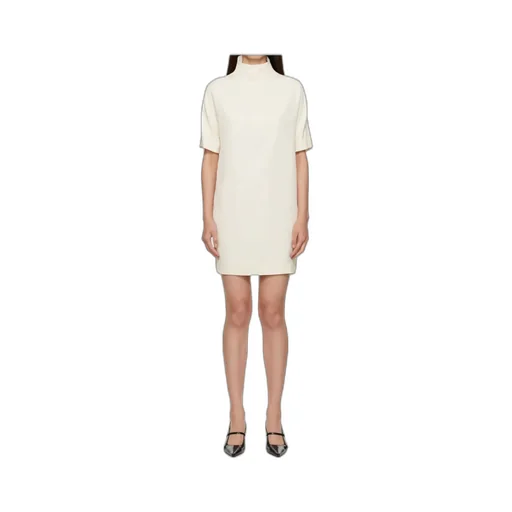 Elton Mock-Neck Short-Sleeve Dress