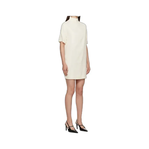Elton Mock-Neck Short-Sleeve Dress
