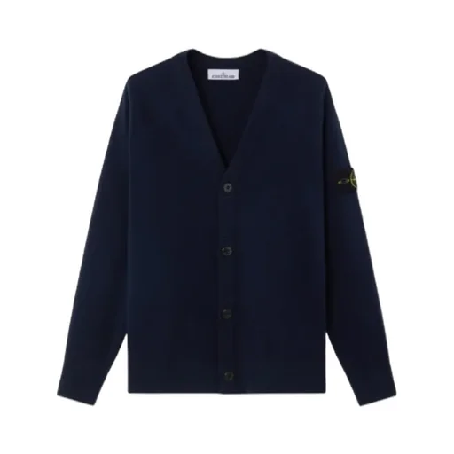 Cardigan With Reverse Stitch Details And Button Fastening