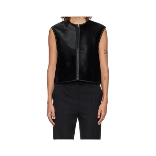 Ampas Pony-Effect Leather Vest