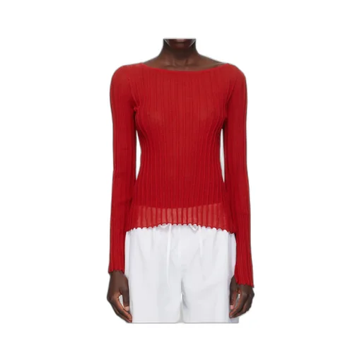 Mabille Ribbed Boat-Neck Top