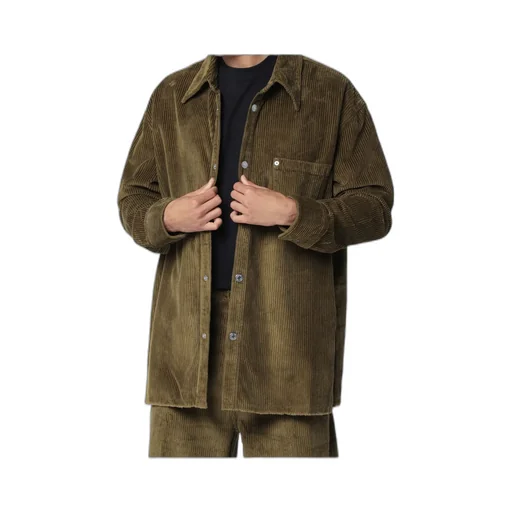 Ami Paris Logo Patch Corduroy Shirt