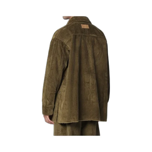 Ami Paris Logo Patch Corduroy Shirt