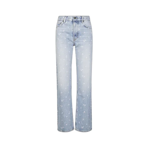 Floral Print Straight Leg Jeans