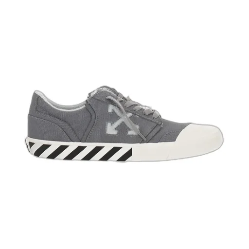 Off-White Round Toe Lace-Up Sneakers
