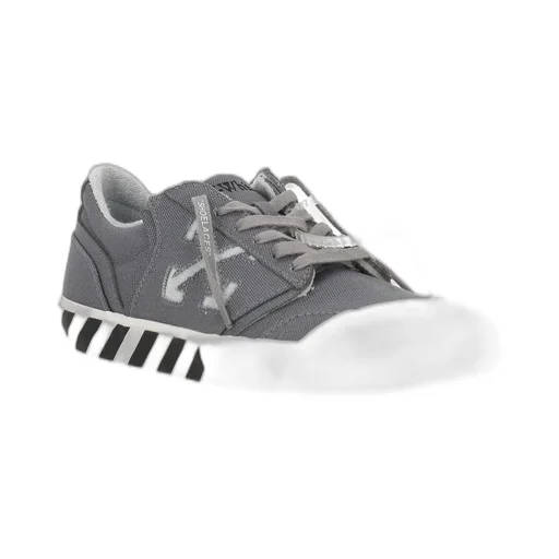 Off-White Round Toe Lace-Up Sneakers