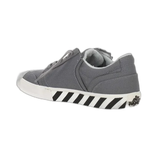 Off-White Round Toe Lace-Up Sneakers