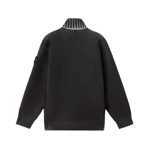 Stone Island Logo Patch Zip-Up Jumper
