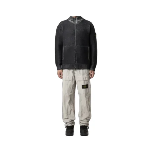 Stone Island Logo Patch Zip-Up Jumper