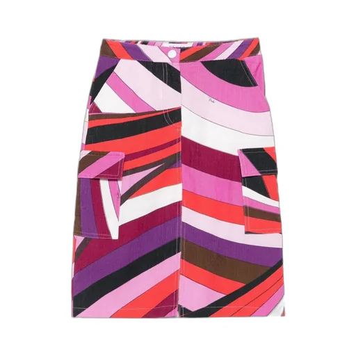 Geometric-Pattern Pocket Skirt