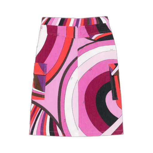 Geometric-Pattern Pocket Skirt