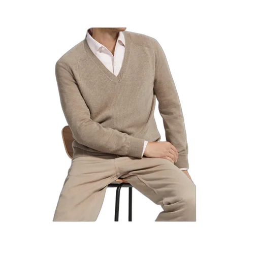 Oasi V-Neck Ribbed Cashmere Sweater
