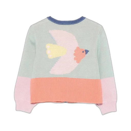 Colour-Block Bird-Detail Cardigan
