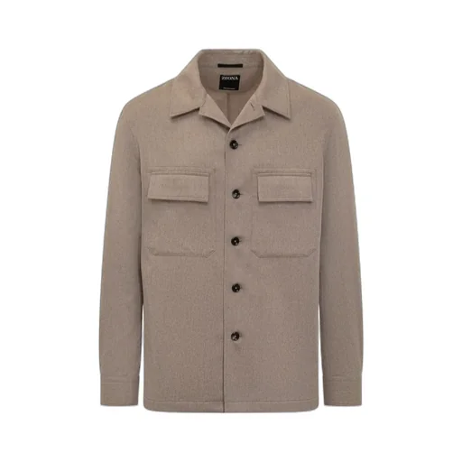 Zegna Long Sleeved Buttoned Overshirt
