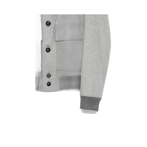 Button-Fastening Pocket Bomber Jacket