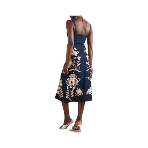 Floral-Pattern Midi Dress