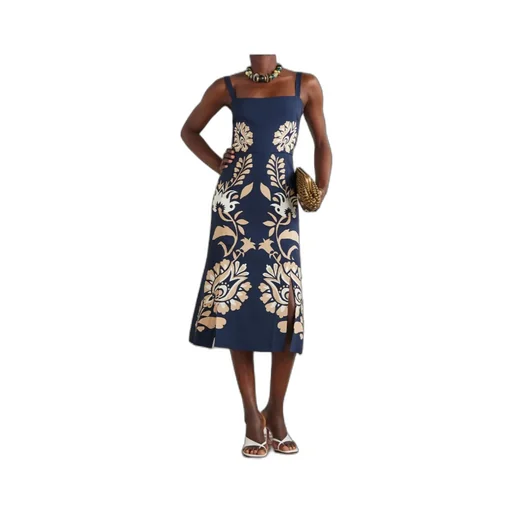 Floral-Pattern Midi Dress