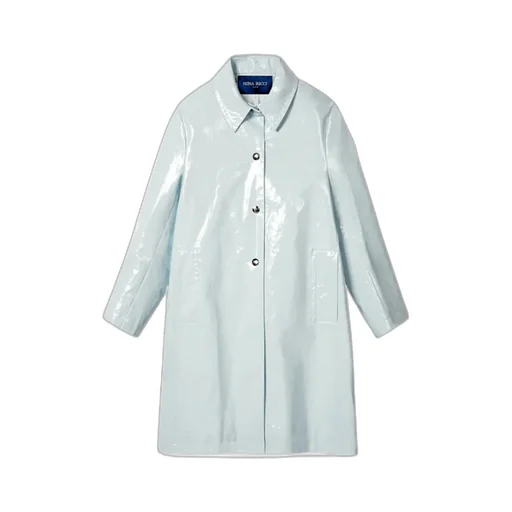High-Shine Buttoned Car Coat