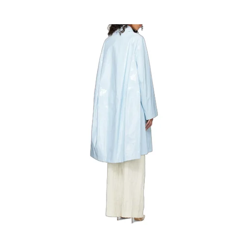 High-Shine Buttoned Car Coat